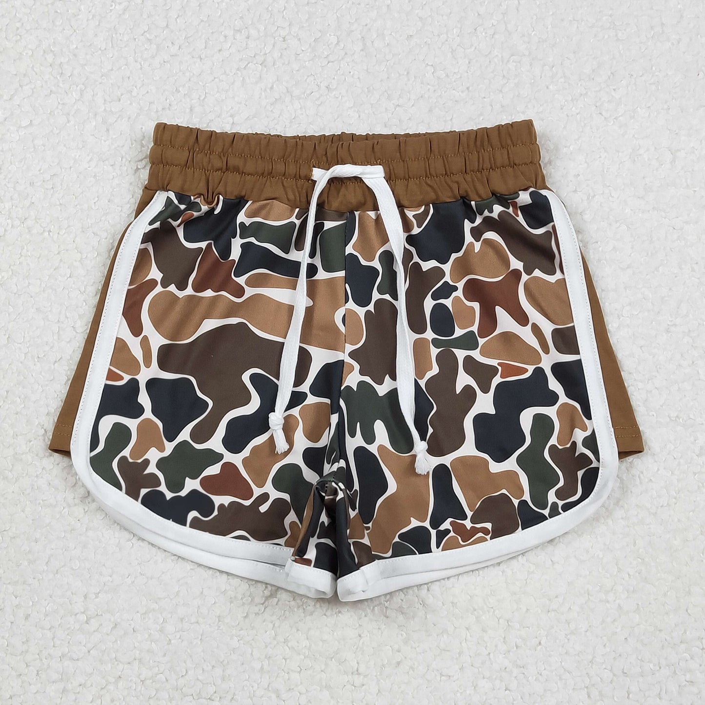 SS0742 Brown Green Camouflage Drawstring Girls Shorts 202512 RTS