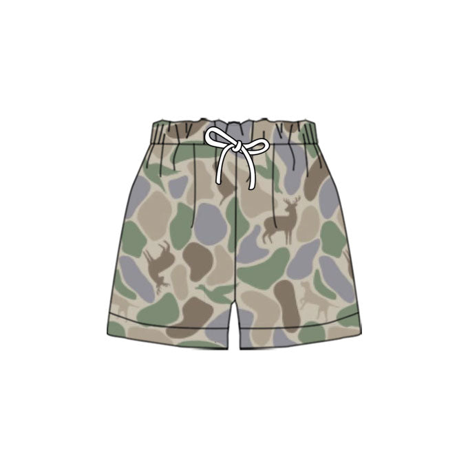 MOQ 5 PCS preorder SS0751 Puppy Deer Duck Gray Green Camouflage Boys Shorts 202511