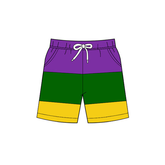 MOQ 5 PCS preorder SS0754 Mardi Gras Stripe Girls Yoga Shorts 202511