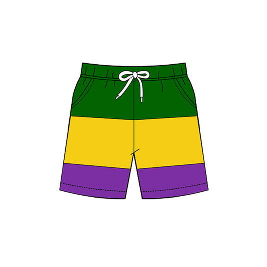 MOQ 5 PCS preorder SS0755 Mardi Gras Stripe Girls Yoga Shorts 202511