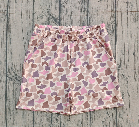 NO MOQ preorder SS0756 Adult Female Pink Brown Camouflage Shorts 202512