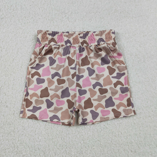 SS0757 Pink Brown Camouflage Girls Shorts 202512 RTS