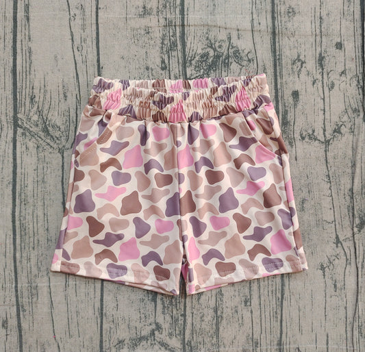 NO MOQ preorder SS0757 Pink Brown Camouflage Girls Shorts 202512
