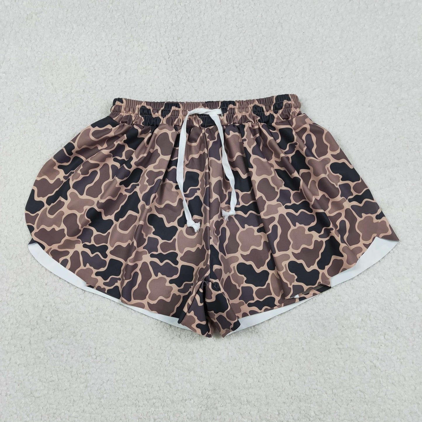 SS0767 Adult Female Brown Camouflage Yoga Shorts 202601 RTS