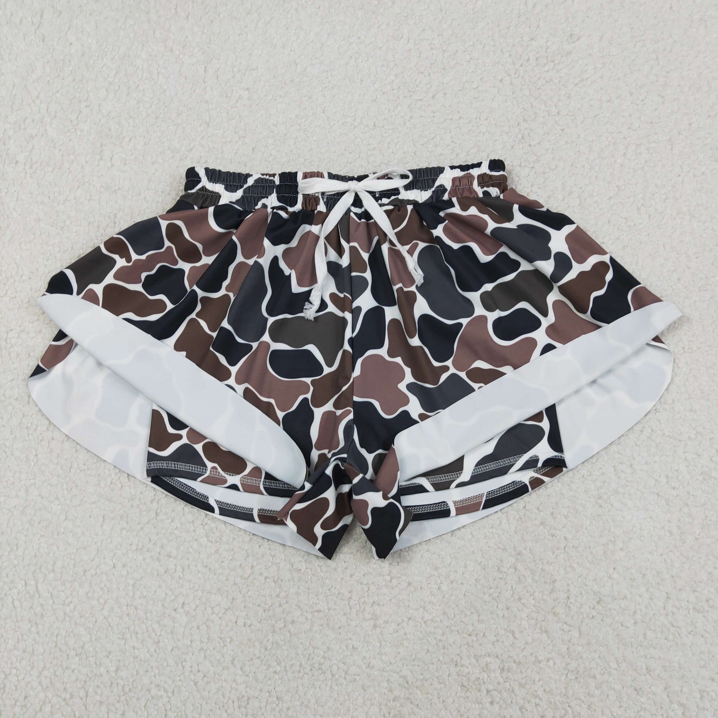 SS0768 Adult Female Brown Camouflage Yoga Shorts 202604 RTS