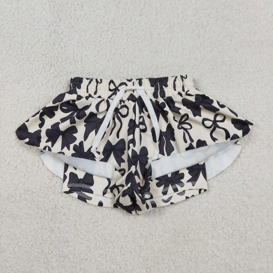 SS0770 Bows Pattern Beige Girls Yoga Shorts 202512 RTS