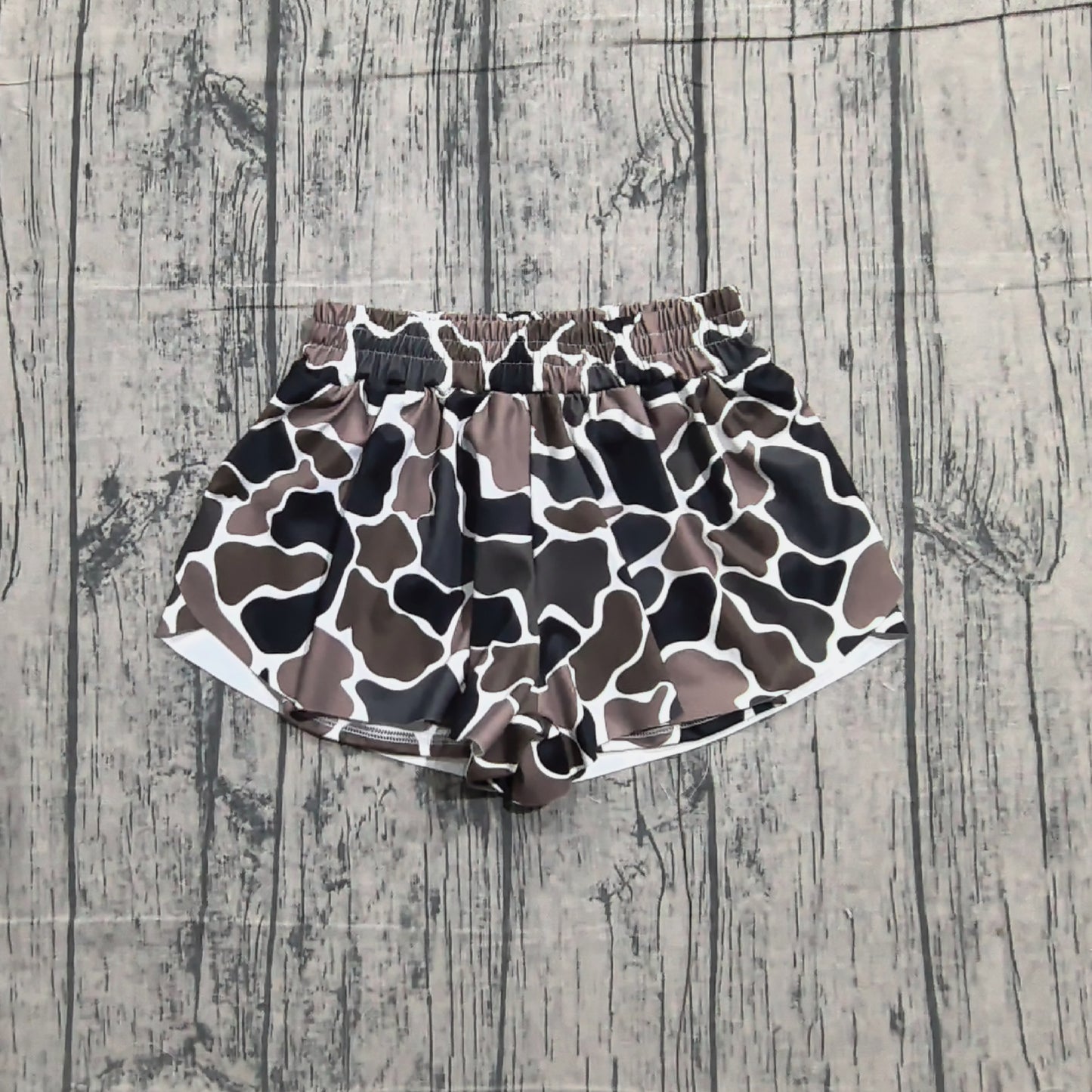 NO MOQ preorder SS0773 Brown Green Camouflage Girls Yoga Shorts 202601