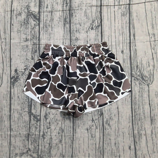 NO MOQ preorder SS0773 Brown Green Camouflage Girls Yoga Shorts 202601
