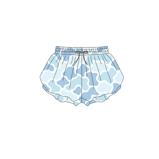 MOQ 5 PCS preorder SS0774 Blue Camouflage Girls Yoga Shorts 202512