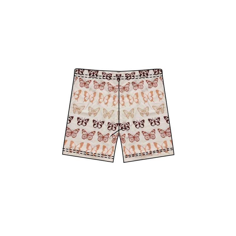 MOQ 5 PCS preorder SS0790 Butterfly Pattern Beige Girls Shorts 202601