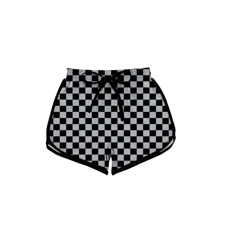 MOQ 5 PCS SS0797 Preorder Adult Female Black Plaid Shorts 202601