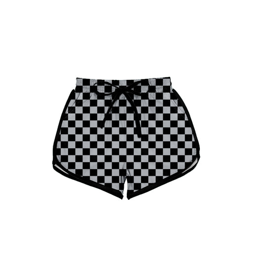 MOQ 5 PCS SS0797 Preorder Adult Female Black Plaid Shorts 202601