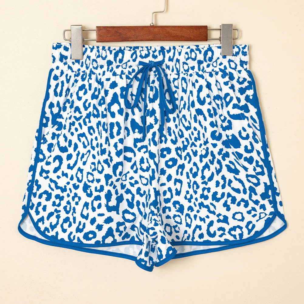 MOQ 5 PCS SS0799 Preorder Adult Female Blue Leopard Shorts 202601