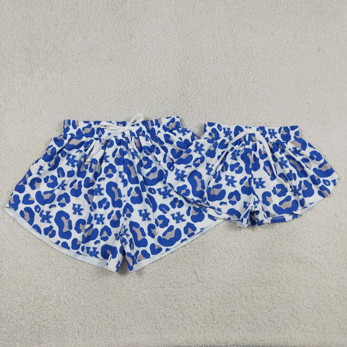 SS0802 Adult Female GO TEAM UK Blue Leopard Yoga Shorts 202605 RTS