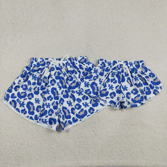 SS0802 Adult Female GO TEAM UK Blue Leopard Yoga Shorts 202605 RTS