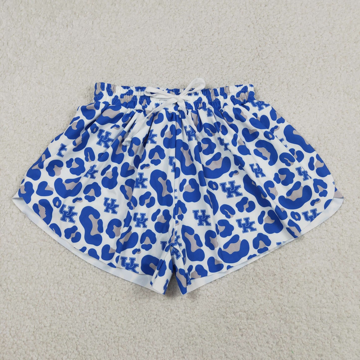 SS0802 Adult Female GO TEAM UK Blue Leopard Yoga Shorts 202605 RTS