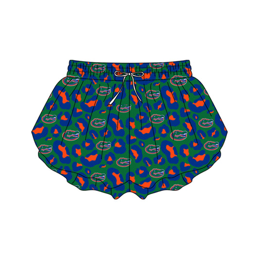 MOQ 5 PCS SS0803 Preorder Adult Female GO TEAM Crocodile Orange Blue Leopard Green Yoga Shorts 202601