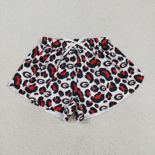Adult Female GO TEAM G Red Black Leopard Yoga Shorts 202603 RTS