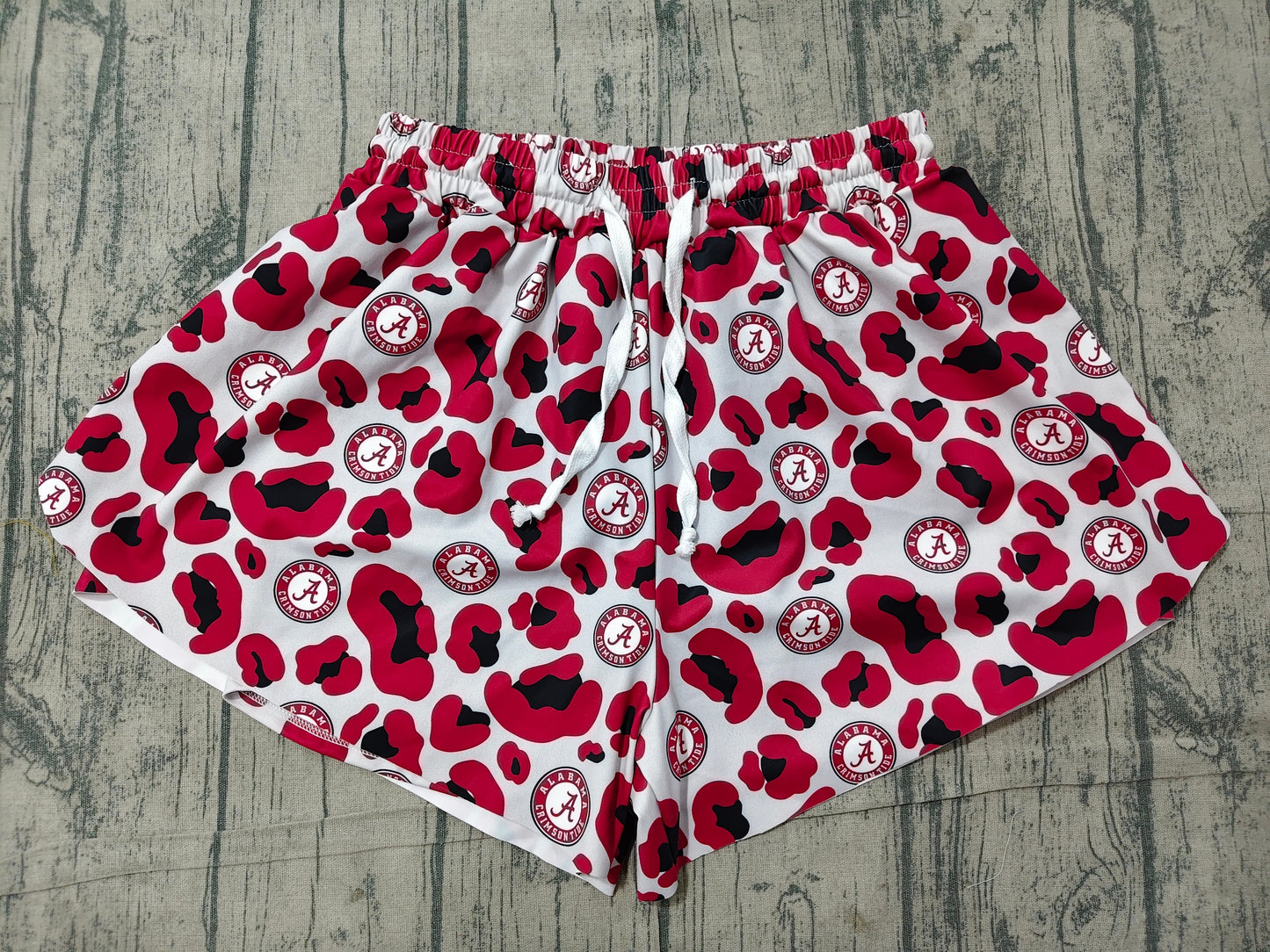 NO MOQ SS0807 Preorder Adult Female GO TEAM A Red Black Leopard Gray Yoga Shorts 202606