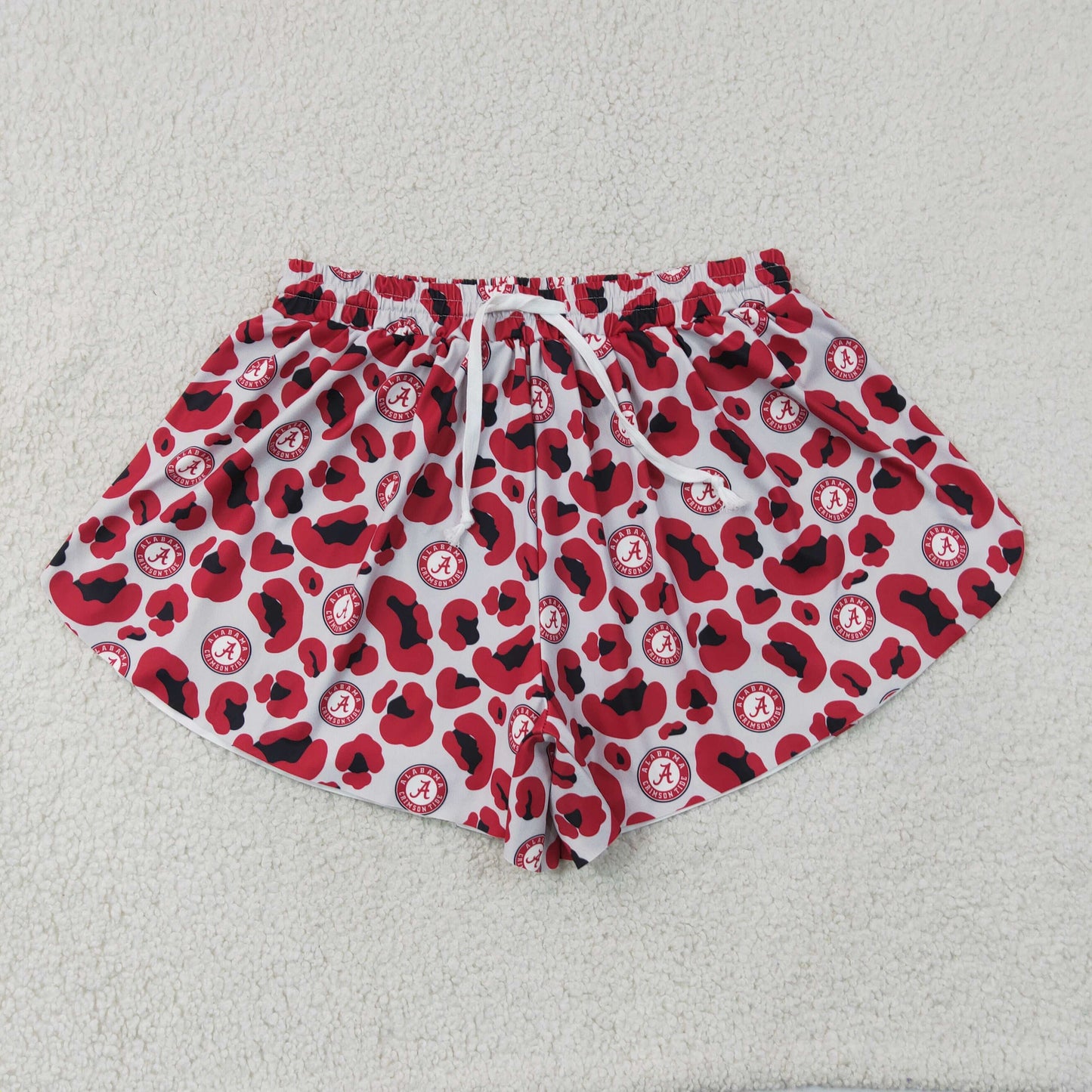 SS0807 Adult Female GO TEAM A Red Black Leopard Gray Yoga Shorts 202607 RTS