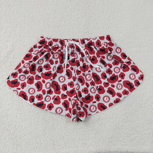 SS0807 Adult Female GO TEAM A Red Black Leopard Gray Yoga Shorts 202607 RTS