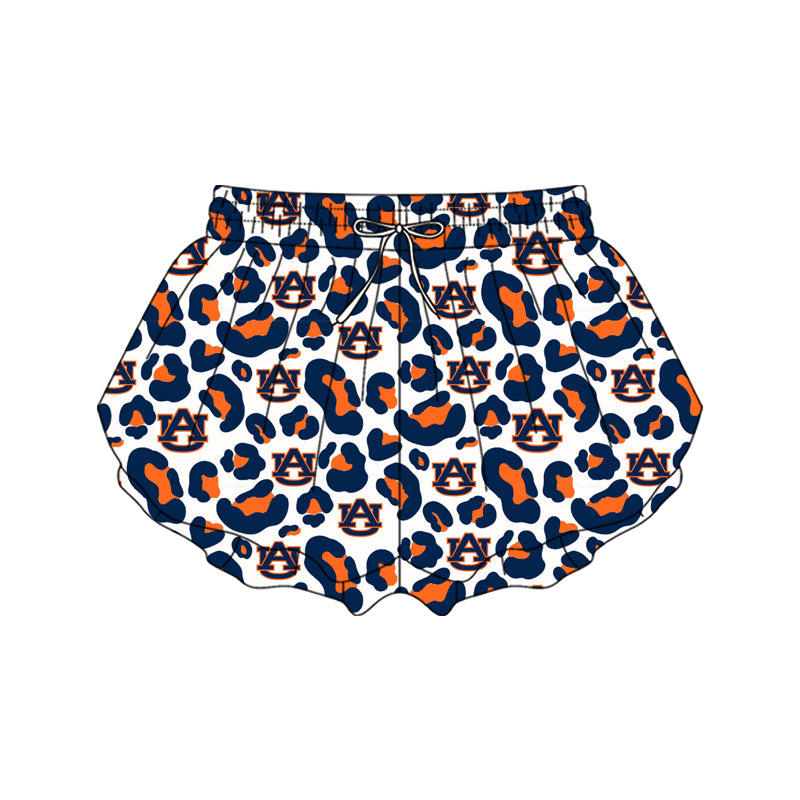 MOQ 5 PCS SS0809 Preorder Adult Female GO TEAM UA Navy Orange Leopard White Yoga Shorts 202601
