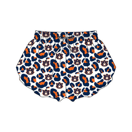 MOQ 5 PCS SS0809 Preorder Adult Female GO TEAM UA Navy Orange Leopard White Yoga Shorts 202601