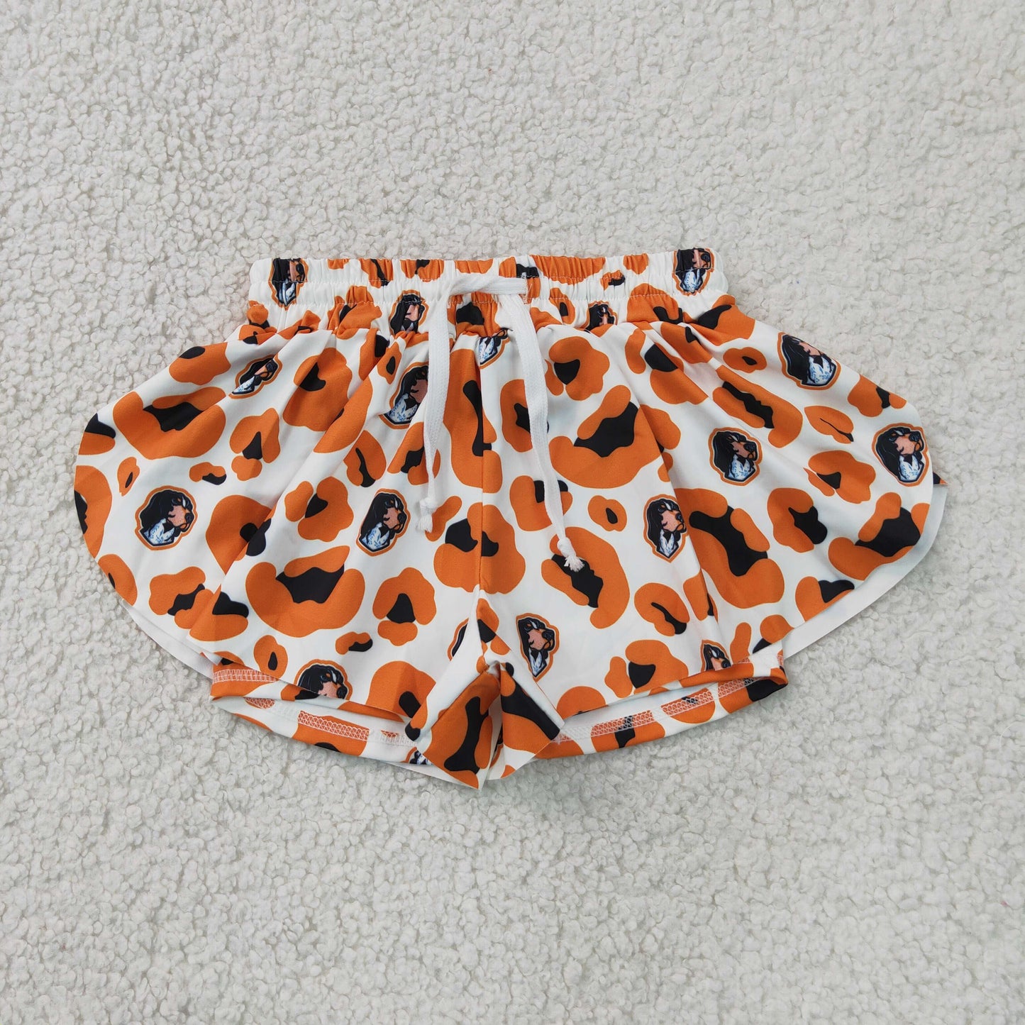 SS0816 GO TEAM Puppy Orange Black Leopard White Girls Yoga Shorts 202607 RTS