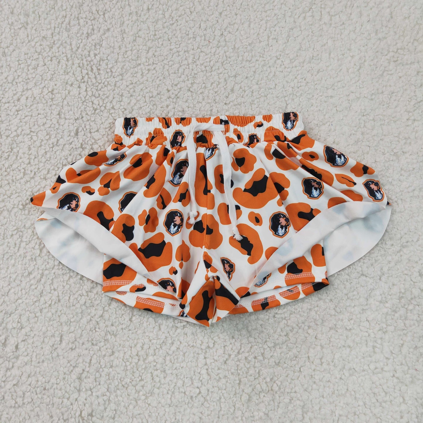 SS0816 GO TEAM Puppy Orange Black Leopard White Girls Yoga Shorts 202607 RTS
