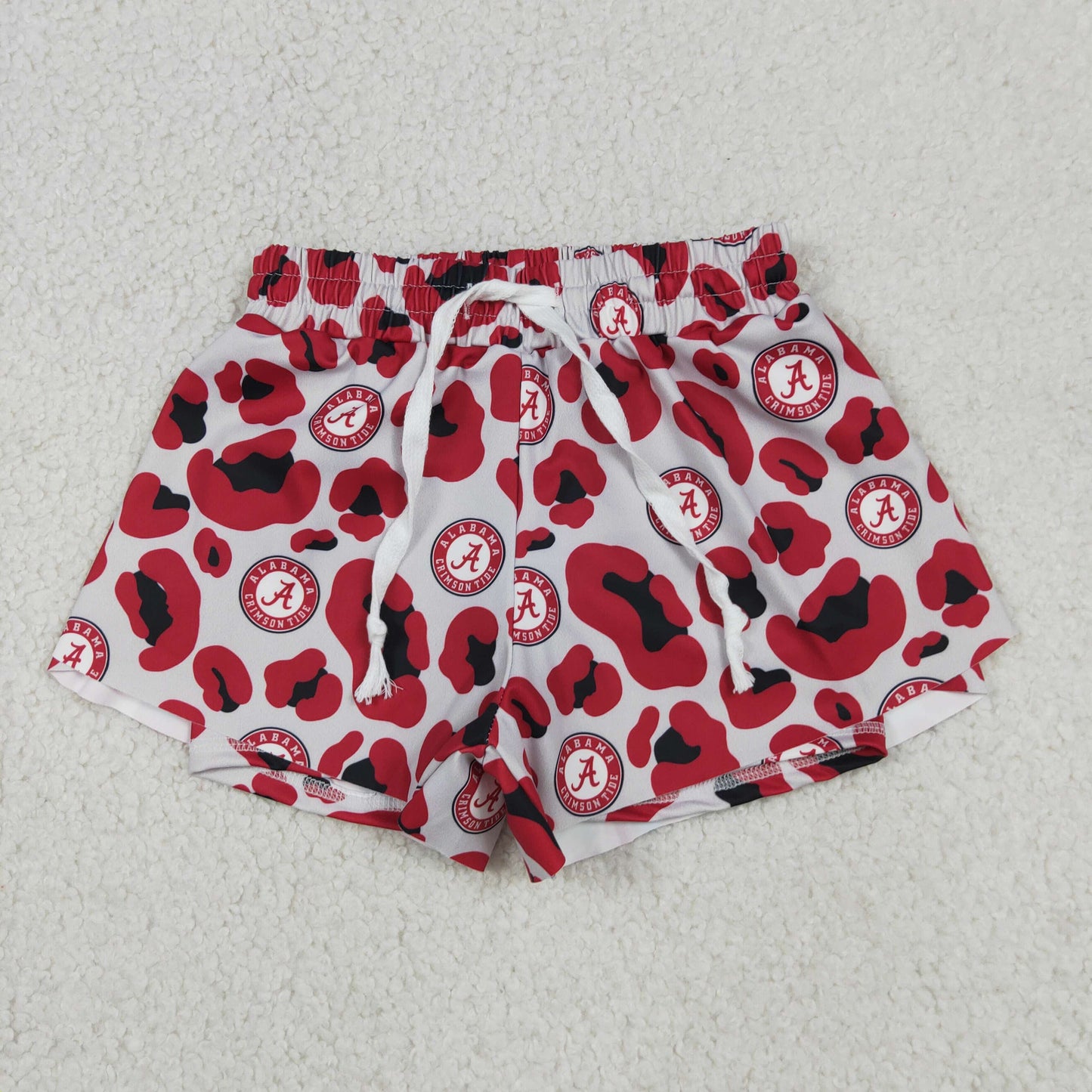 SS0817 GO TEAM A Red Black Leopard Gray Girls Yoga Shorts 202605 RTS