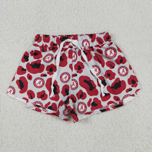 SS0817 GO TEAM A Red Black Leopard Gray Girls Yoga Shorts 202605 RTS