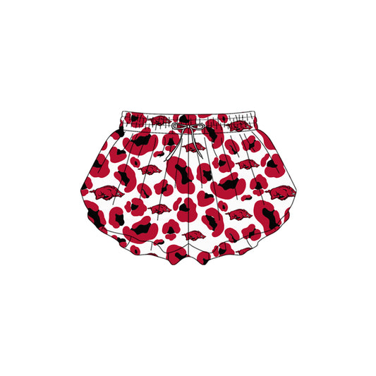 MOQ 5 PCS preorder SS0818 GO TEAM Wild Boar Red Black Leopard White Girls Yoga Shorts 202601