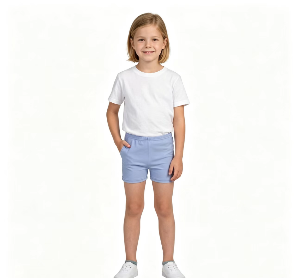 SS0831 Solid Color Blue Sports Yoga Girl's Shorts