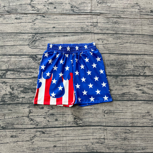 NO MOQ Preorder SS0861 4th of July Star Stripe Blue Boys Shorts 202603