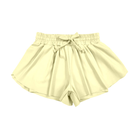 MOQ 5 PCS preorder SS0862 Light Yellow Girls Yoga Shorts 202602