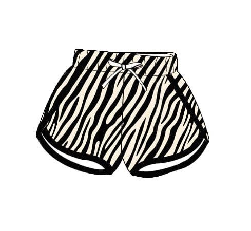 MOQ 5 PCS preorder SS0863 Beige Black Stripe Drawstring Girls Shorts 202603