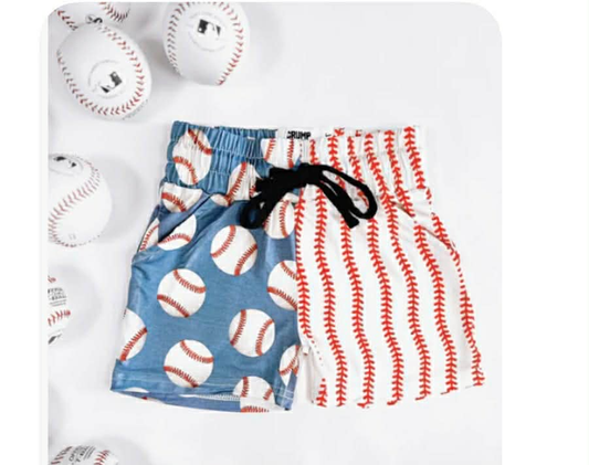 MOQ 5 PCS Preorder SS0866 Baseball Blue Boys Shorts 202603