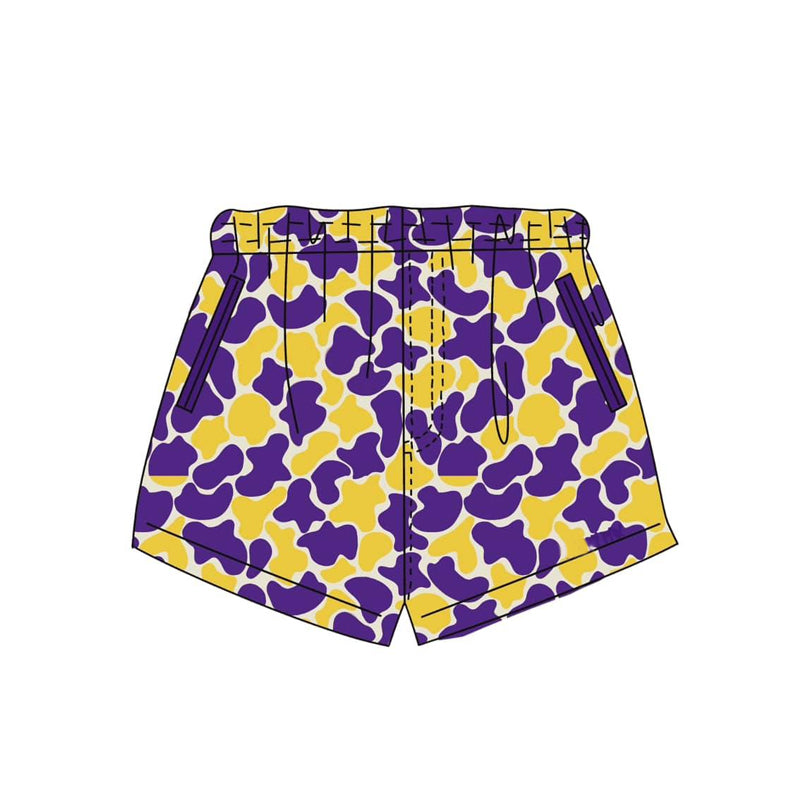 MOQ 5 PCS Preorder SS0874 Yellow Purple Camouflage Boys Shorts 202603