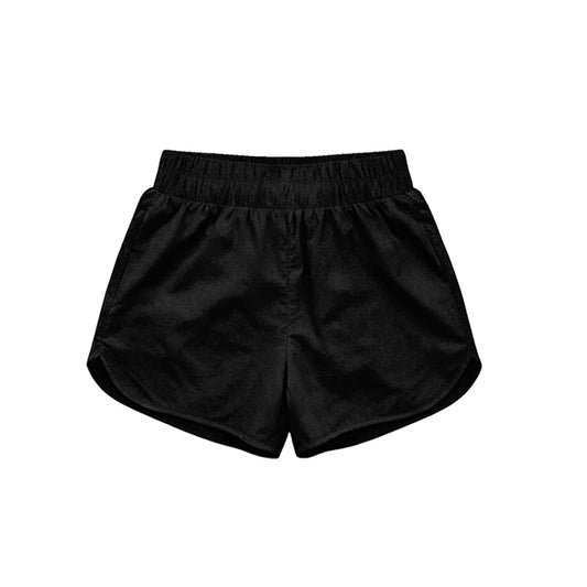 MOQ 5 PCS Preorder SS0896 Solid Black Girls Yoga Shorts 202604