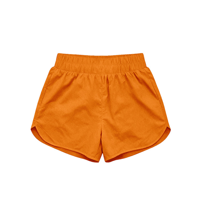 MOQ 5 PCS Preorder SS0902 Solid Orange Girls Yoga Shorts 202604
