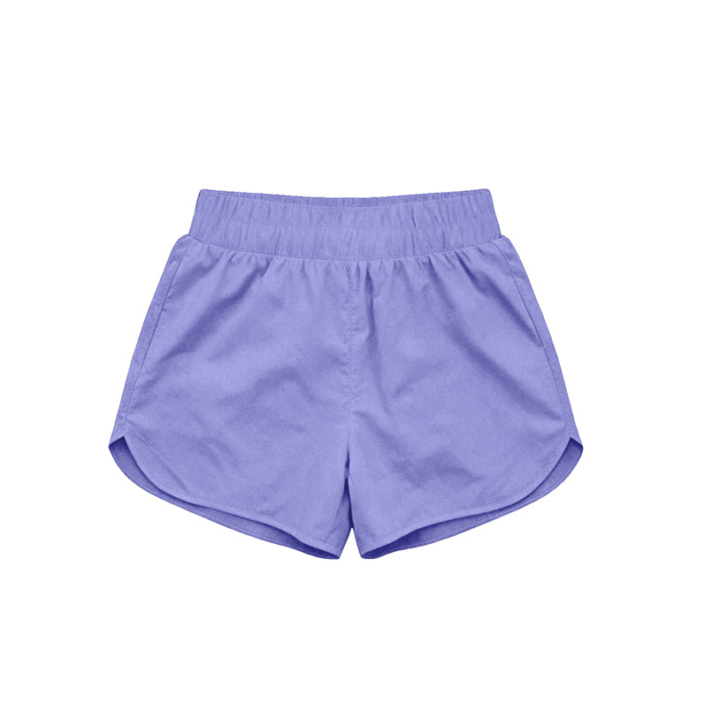 MOQ 5 PCS Preorder SS0905 Solid Purple Girls Yoga Shorts 202604