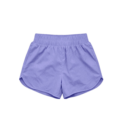 MOQ 5 PCS Preorder SS0905 Solid Purple Girls Yoga Shorts 202604