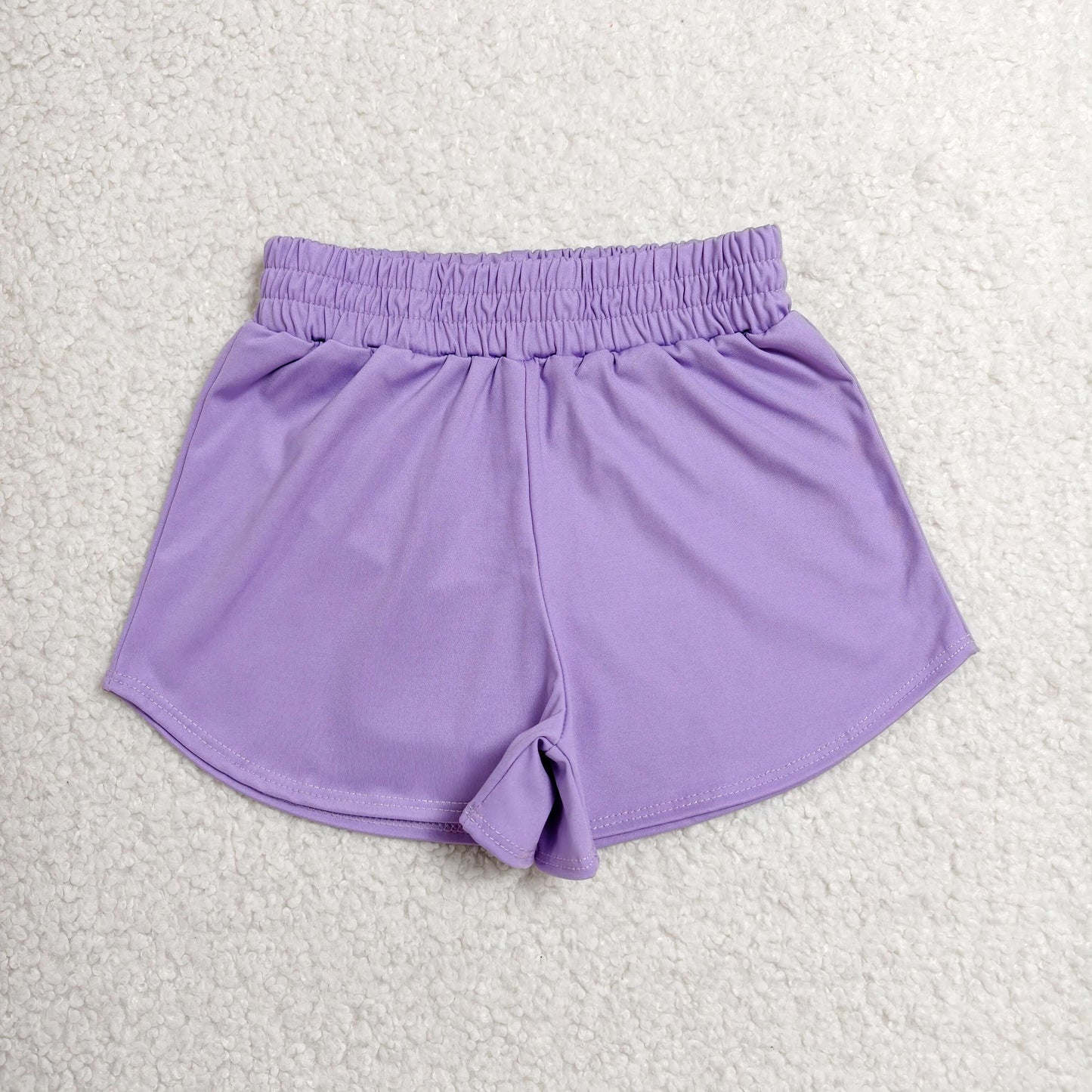 SS0905 Solid Purple Girls Yoga Shorts 202606 RTS