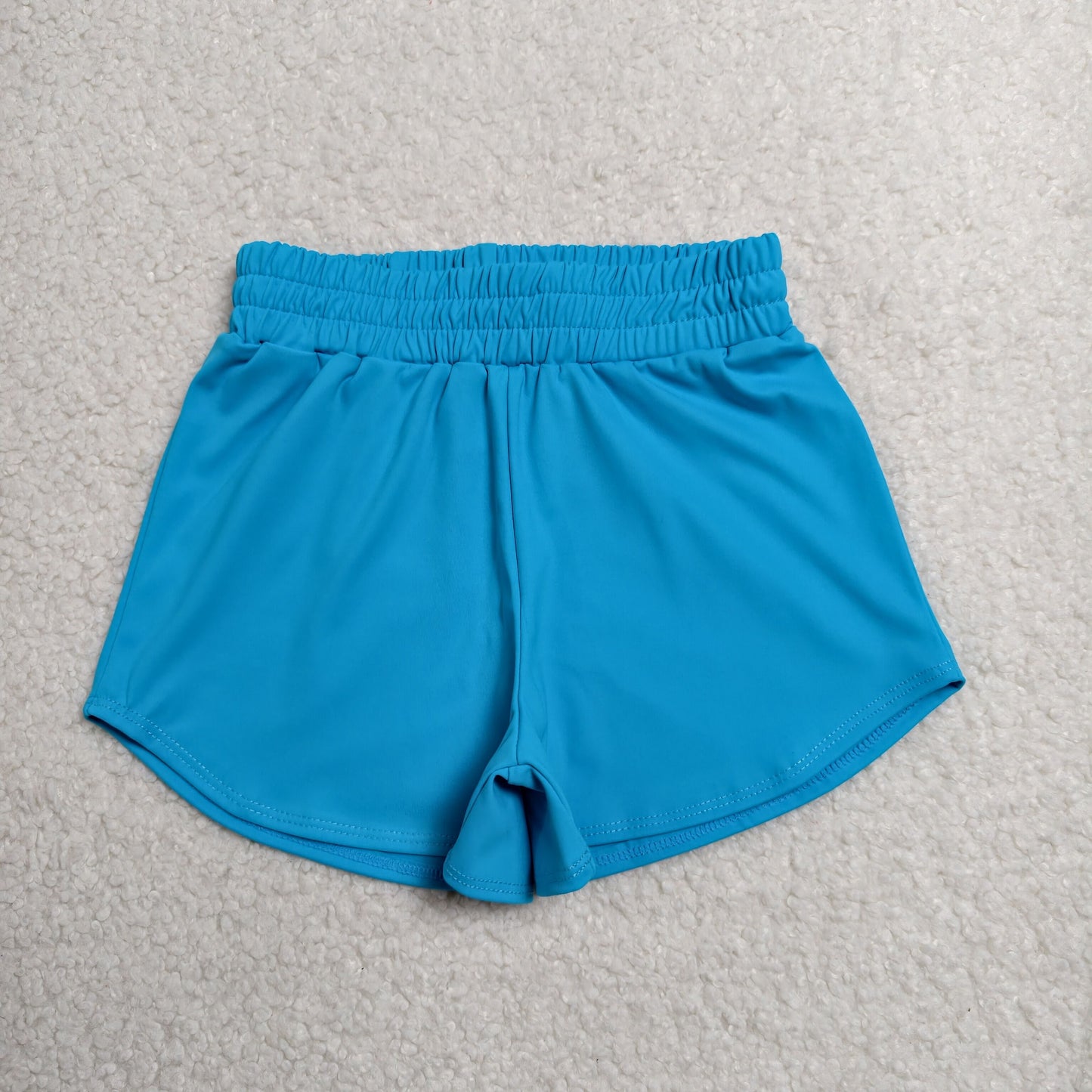 SS0906 Solid Blue Girls Yoga Shorts 202606 RTS