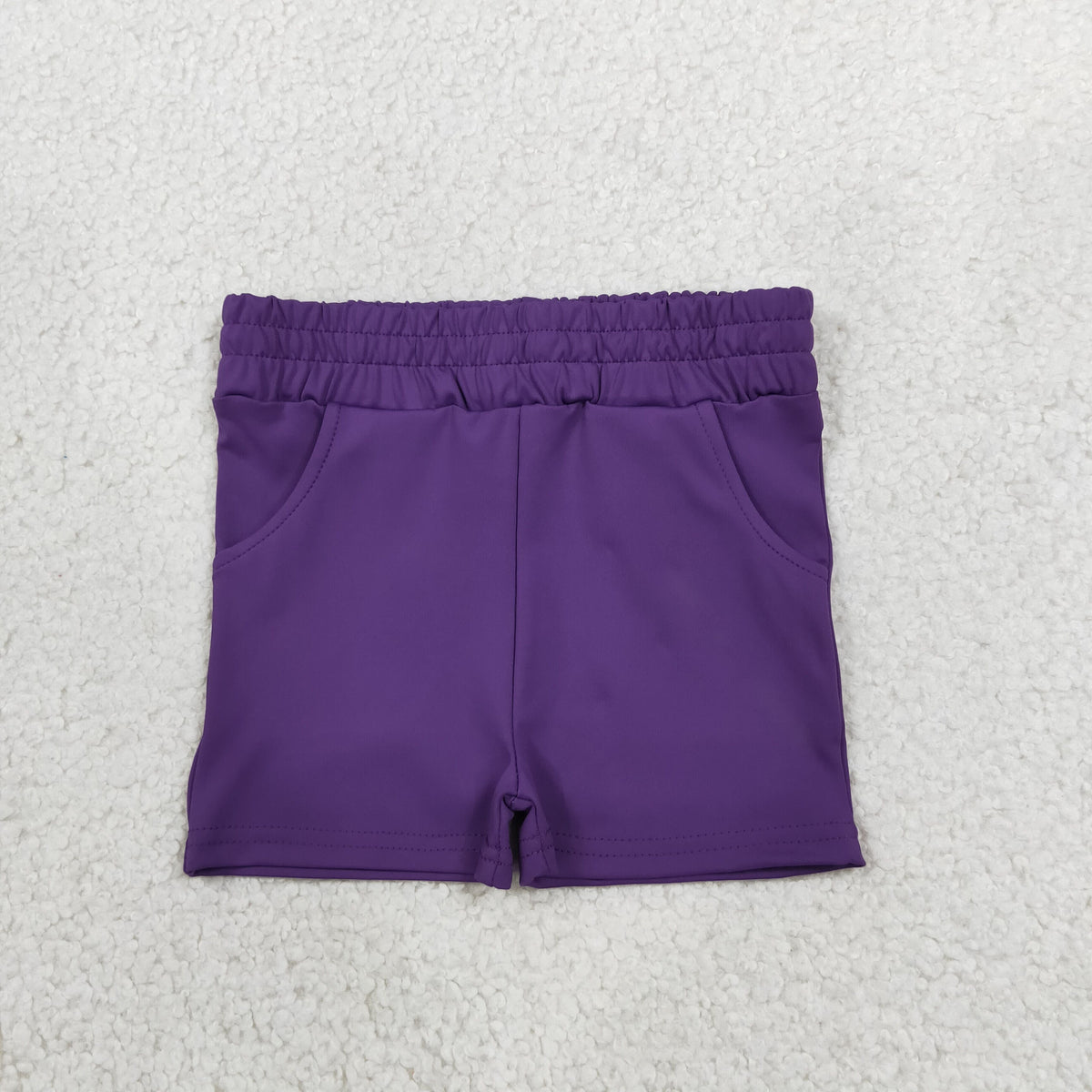 SS0958 Solid Color Purple Yoga Girl's Shorts