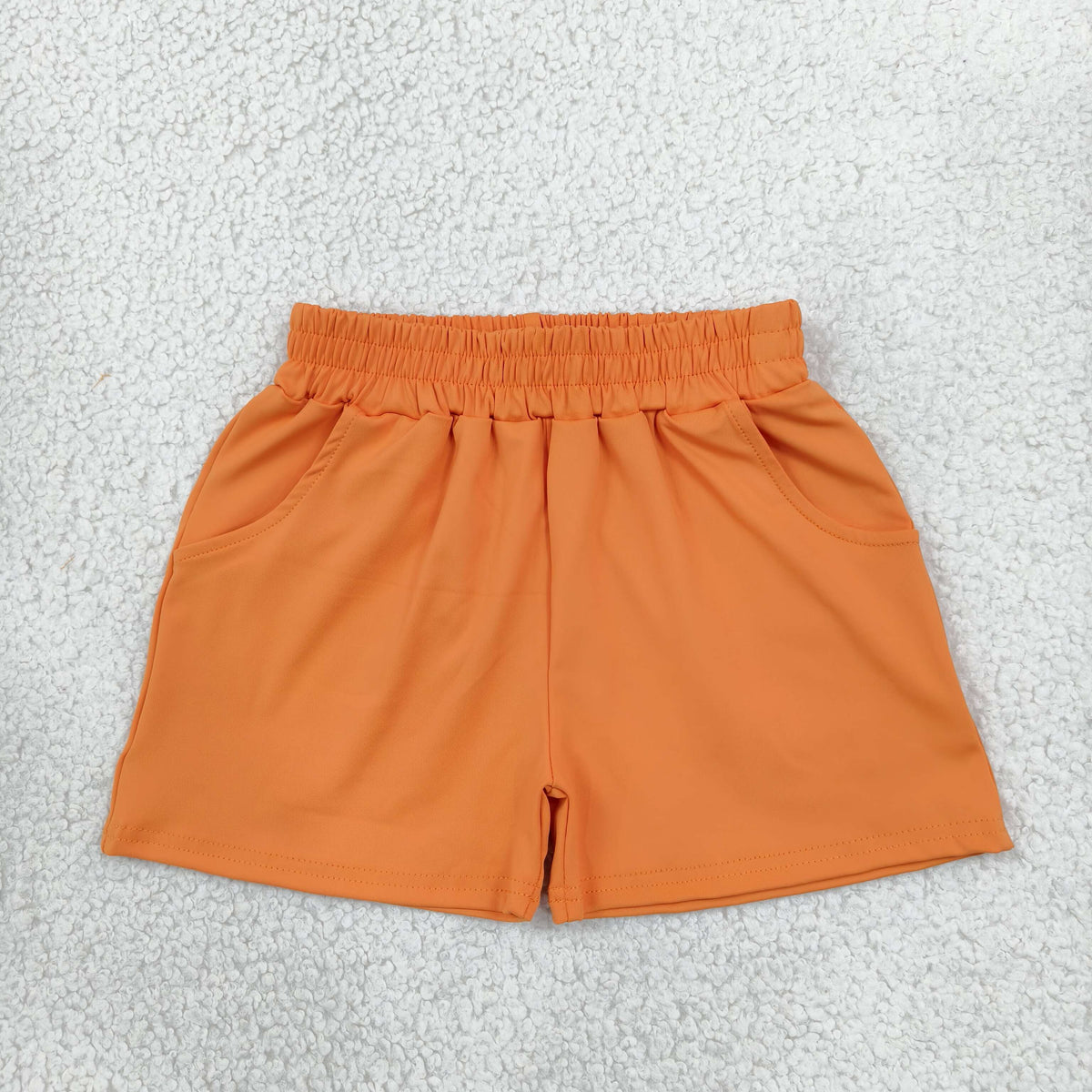 SS0980 Solid Orange Yoga Girl's Shorts