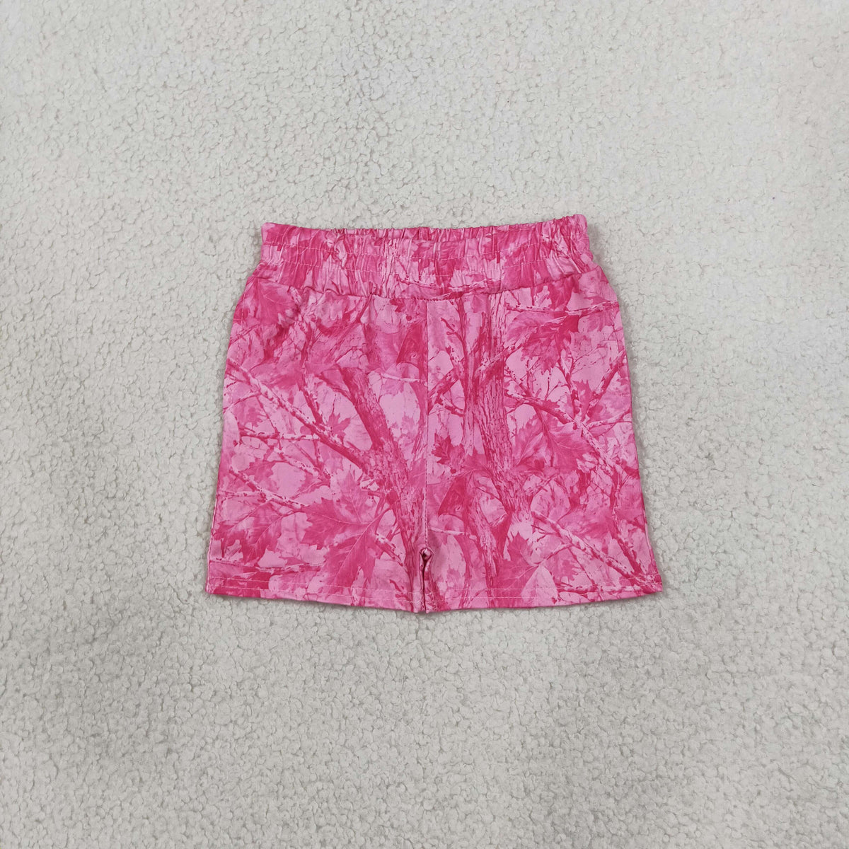 SS0993 Hunting Leaves Rose Red Girl's Shorts