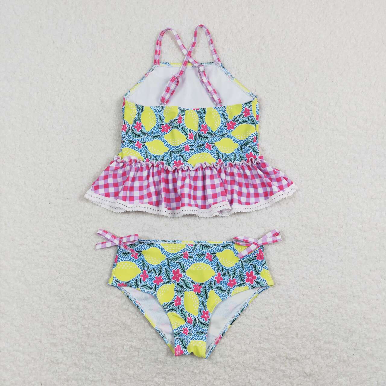 S0219 Blue Lemon Purple Girls Swimming Bathing Suits Swimsuits