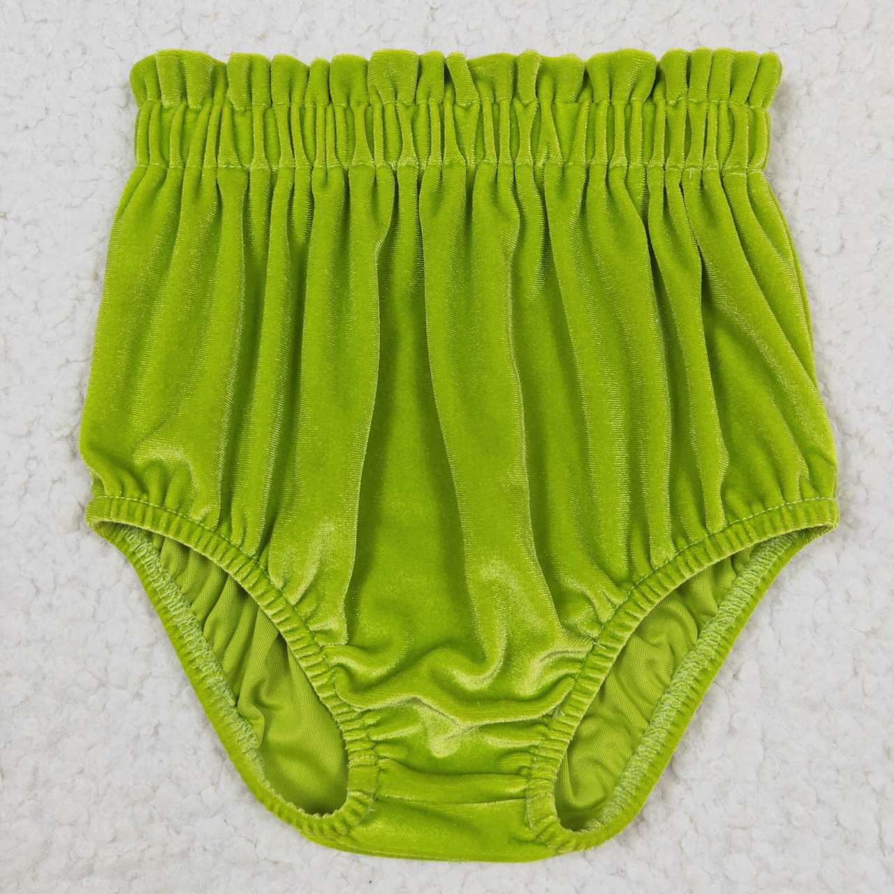 SS0101 Green Velvet Girls Bummies Shorts