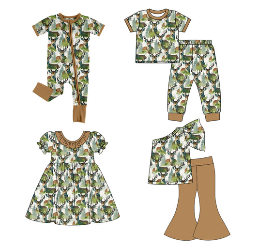 customize Green deer print set high quality